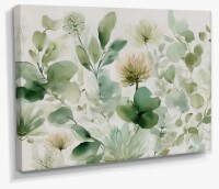 Dakota Fields Watercolor Greenery Sage Watercolor - Plants Wall Art, Green Botanical Canvas Print, 30" x 40" New In Box $199
