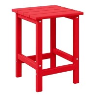 WESTIN OUTDOOR Mason 18 in. Red Poly Plastic Fade Resistant Outdoor Patio Square Adirondack Side Table New $99