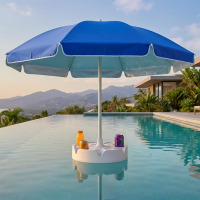 PASAMIC 7 FT. Floating Table Umbrella with Base & Cup Holder, Portable Pool Umbrella for Inside of Pool, Floating Poolside Shade Include Easy Carry Bag for Swimming Area, Beach, Lake House, Navy New Open Box $199