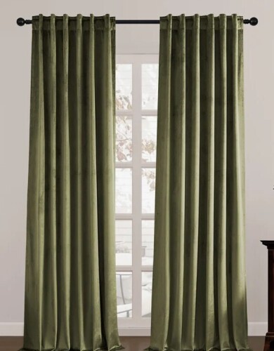 Mercer41 Aikens Blackout Rod Pocket and Back Tab Curtain Panel (Pair), 52" W x 96" L New $89