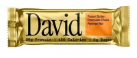 David Protein Gold Peanut Butter Chocolate Chunk Protein Bars - 28g Protein, 2.19 oz New Best by 11/2026