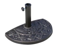 Outsunny 20 in. Half Round Patio Umbrella Base Outdoor Decorative Resin Parasol Stand Holder for 1.5 in., 1.9 in. Pole in Bronze New $99