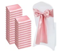 VEVOR Satin Chair Sashes Bows 100 Piece Chair Ribbon Ties Back Sash, 7 x 108 in., Rose Gold Cover Wedding Reception Decoration New In Box $99