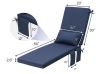 CLOUDFLY 2-Pieces Outdoor Chaise Lounge Cushions in Navy Blue 80 in. x 23 in. x 2.8 in. Patio Lounge Chair Cushion with Pillow New Open Box $199