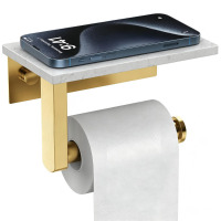 VIBRANTBATH Marble Toilet Paper Holder with Shelf Wall Mounted 1043-B New In Box $79