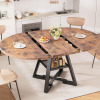 Jocoevol Round Dining Table Kitchen Dining Room Dinner Table for 4-6, Space Saving Extendable Oval Circle Furniture with Pedestal Base and Storage Shelf for Kitchen Living Room (Vintage, for 6-8) New Open Box $699
