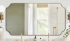 Winston Porter Modern Scalloped Corner Rectangle Bathroom Vanity Mirror | Stainless Steel Frame New in Box $499