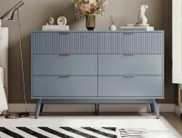 George Oliver Natural Wood 6-Drawer Dresser - Striped Surface $499
