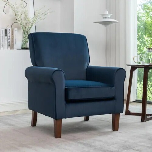 US Pride Furniture Arcane Blue Fabric Armchair New in Box $399