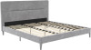 CosmoLiving Westerleigh Upholstered Platform Bed with Minimalist Tufted Headboard, Wooden Slat Support, No Box Spring Needed, Fabric Covered Legs, King, Light Gray Velvet, New in Box $599