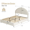 Ebern Designs Bensu Luxury Curve-Shaped Headboard Bed Frame, Elegant Boucle Upholstered Platform Bed with Modern Design, Full Size, New in Box $399