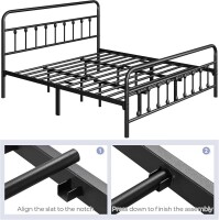 Yaheetech California King Bed Frame with Headboard, Victorian Vintage Black, Easy-to-Assemble, Sturdy Metal Frame For Noiseless Sleep; No Box Spring Needed, New in Box $299