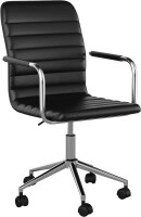 Martha Stewart Taytum Upholstered Office Chair, Black Polished Nickel Frame, New in Box $299