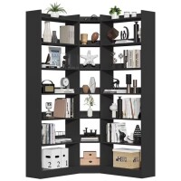 Cikuso 71" Tall Corner Bookcase, Modern L-Shape Bookshelf with 18 Cube Storage, Triple Wide Display Storage Shelf, Black, New in Box $299