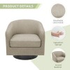 Dreamsidea Faux Leather Accent Chair with Swivel Barrel Design for Living Room and Solid Wood Base, Light Brown, New in Box $899
