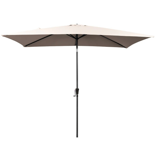 Arlmont & Co. Le 10' x 6' 5" Rectangular Tilt Market Umbrella, Beige, New in Box $299