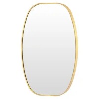 LuxHomez 30" W x 40" H Gold Oval Wall Aluminum Frame Vanity Bathroom Mirror, New in Box $299