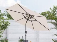 Sonkuki 7.5 ft. Patio Market Crank and Tilt Umbrella, Table Umbrella, UV-Resistant Canopy in Beige New In Box $299