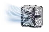 Lasko Power Plus 20 in. 3 Speed Box Fan for Home in Gray with Weather Shield Design for Window Use, 2000 CFM, Carry Handle On Working $79