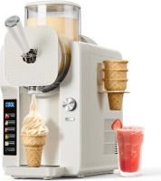 SOZT Slush Machine & Ice Cream Maker Machine 2-IN-1, for Smoothies, Margarita | 6 Modes for Smoothies, Milkshakes, Margarita, and Ice Cream, Double-Layer Tank, With Ice Cream Cone Holder, Home Use New Open Box $499