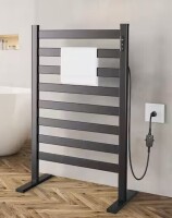 Verida 8-Bar Freestanding Electric Plug-in Towel Warmer Heated Towel Rack for Bathroom in Matte Black New In Box $299
