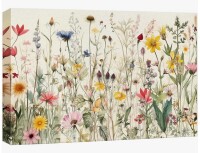 IDEA4WALL "Wildflowers Prints Minimalist" on Canvas, 24" x 36" New In Box $199