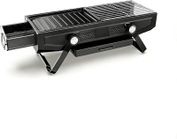 Awsxuoor Portable 2-in-1 Foldable Charcoal Grill with Carry Handle, Detachable Griddle & Grill Net, Outdoor BBQ Stove with Tongs for Camping, Picnic, Backyard, Patio, Tailgating (Black) New In Box $199