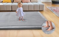 Mallify Ultra Soft 1.3" Thick Baby Play Mat for Floor, Large Velvet 71"x59" Playpen Mat, Baby-Safe & Non-Slip Tummy Time Mat, Crawling Mat for Babies, Toddlers, Infants, Kids, Easy Care, Gray $199