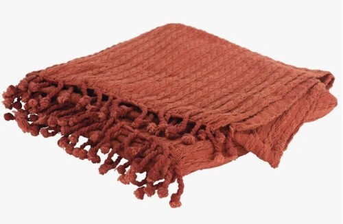 Rizzy Home Throw Blanket, 50" x 60" New $89