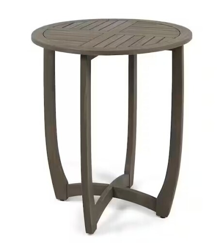 Noble House Carina Gray Round Wood Outdoor Patio Bistro Table New In Box $199
