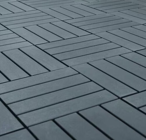 BTMWAY 1 ft. x 1 ft. All-Weather Plastic Square Interlocking Patio Deck Tiles, Outdoor Striped Pattern Flooring Tile (44-Pack) New In Box $299