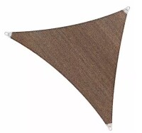 COLOURTREE 16 ft. x 16 ft. 260 GSM Reinforced (Super Ring) Brown Triangle Sun Shade Sail with Hardware New In Box $199