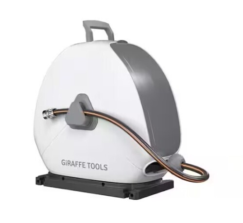 Giraffe Tools Ground-Mounted Retractable Hose Reel-1/2 in.-82 ft. Light Grey New In Box $199