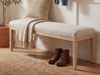 Lark Manor&trade; Modern Entryway Bench with Fabric Cushion, 53" Hallway Seat for Putting On Shoes, Wooden Legs, Beige Upholstery?? New In Box $399