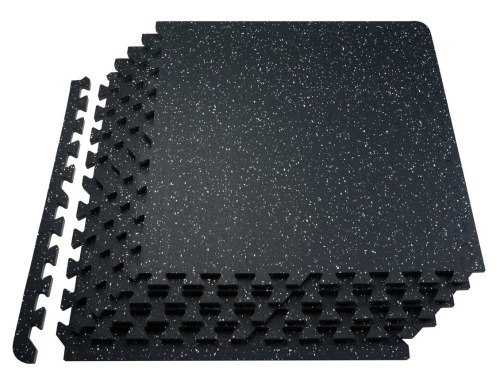 VEVOR 0.56 Inch Thick Gym Floor Mats, 12 Tiles Rubber Top with EVA Foam, 25" x 25" Gym Flooring Workout Mats with 48 sq.ft Coverage, Interlocking Puzzle Gym Mats for Gym, Home, Garage, Black & White New In Box $199