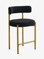 Ebern Designs Najira 24" Upholstered Low Back Counter Stool with Metal Frame New In Box $299