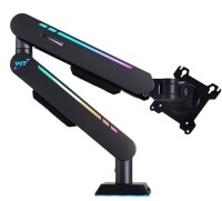 Theark USB Type-C Computer Fish Screen Pneumatic Suspension RGB Ambient Light Gaming Monitor Stand Plastic Coated Iron Black in Stock New Sealed $79