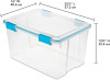 Sterilite 54 Quart Gasket Box, Home Storage Organizer Bins with Lids - Stackable Clear Plastic Container for Bedroom, Bathroom, Garage, Basement, or Attic New