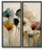 R2H Modern Nature Inspired Dry Flower Bouquet by Treechild - Picture Frame Print Set on Wood, 12" x 24" New In Box 2 Boxes $299