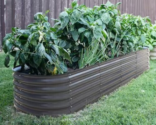 VEIKOUS Dark Gray Galvanized Steel Raised Garden Bed 9-in-1 Planter Box Outdoor, 96 in. L x 24 in. W x 17 in. H New In Box $299
