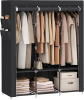 SONGMICS Portable Closet with Cover, 3 Hanging Rods and Shelves | Wardrobe Closet Organizer, 4 Side Pockets, 17.7 x 51.2 x 65.7 Inches, Ink Black New In Box $199