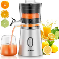 FOHERE Electric Citrus Juicer Squeezer, Automatic Orange Juicer with Power Cord, One Touch Operation, Portable Juicer Suitable for Lemon, Citrus Fruit, Easy to Clean, Silver On Working $99