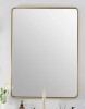 Ebern Designs Contemporary Rectangle Bathroom Vanity Mirror | Stainless Steel Thick Frame, 40" x 30" New In Box $399