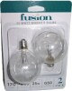 Fusion 2pk 25W Light Bulbs for Wax Warmers New in Box - 2