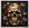 Trinx Gothic Skull Roses - Abstract Floral Framed Prints, 36" H x 36" W New In Box $299