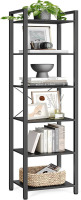 VASAGLE 6-Tier Bookshelf, Bookcase with Steel Frame, Book Shelf for Living Room, Home Office, Study, 11.8 x 15.7 x 73.2 Inches, Industrial Style, Ebony Black and Ink Black New In Box $99