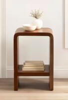 Kate and Laurel Reddy 16 in. Walnut Brown Rectangle Solid Wood End Table $299