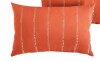 SORRA HOME Orange Dotted Stripes Rectangular Outdoor Knife Edge Lumbar Pillow, 18x12 inch / Hampton Bay 18 in. x 18 in. Outdoor Patio Throw Pillow in Outline Leaves New Assorted $79
