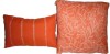 SORRA HOME Orange Dotted Stripes Rectangular Outdoor Knife Edge Lumbar Pillow, 18x12 inch / Hampton Bay 18 in. x 18 in. Outdoor Patio Throw Pillow in Outline Leaves New Assorted $79 - 3