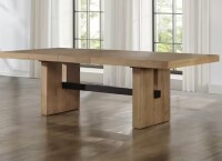 Steve Silver Aubrey Brown Wood 78 in. Trestle Base Dining Table Seats 10 with 18 in. Leaf New in Box $899